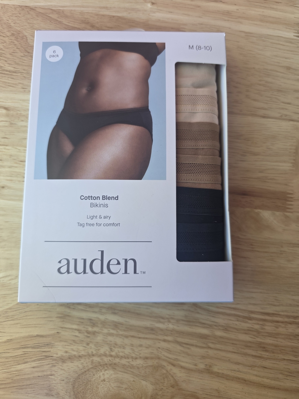 Target auden Cotton Blend Bikini Briefs 6-Pack - Black & Nude Tones